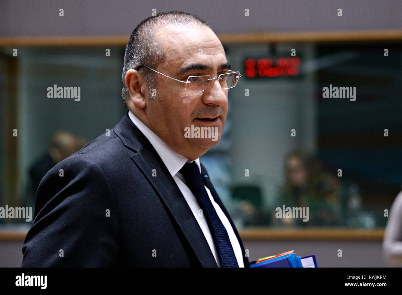 Brüssel, Belgien. 7. März 2019. Der französische Staatssekretär Laurent Nunez kommt in ein Rat für Justiz und Inneres der EU teilzunehmen. Alexandros Michailidis/Alamy leben Nachrichten Stockfoto