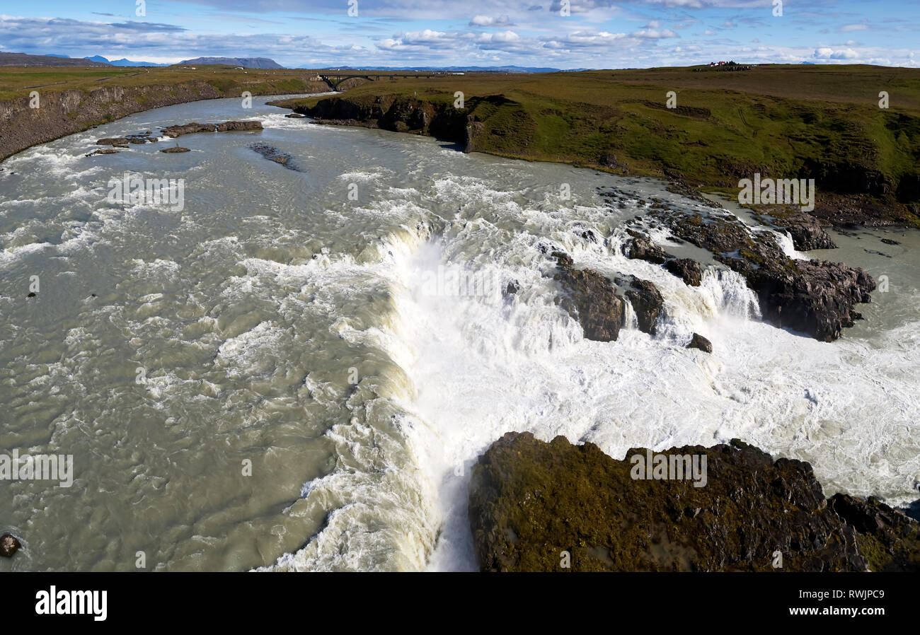 Urridafoss Wasserfälle, South Coast, Island Stockfoto