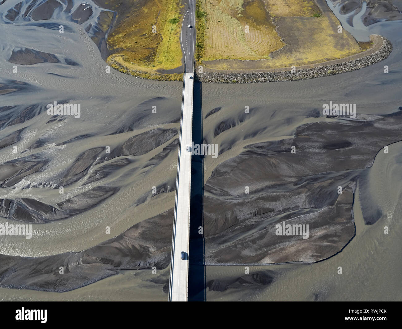 Markarfljot markarfljotsbru Brücke, Fluss, Island Stockfoto
