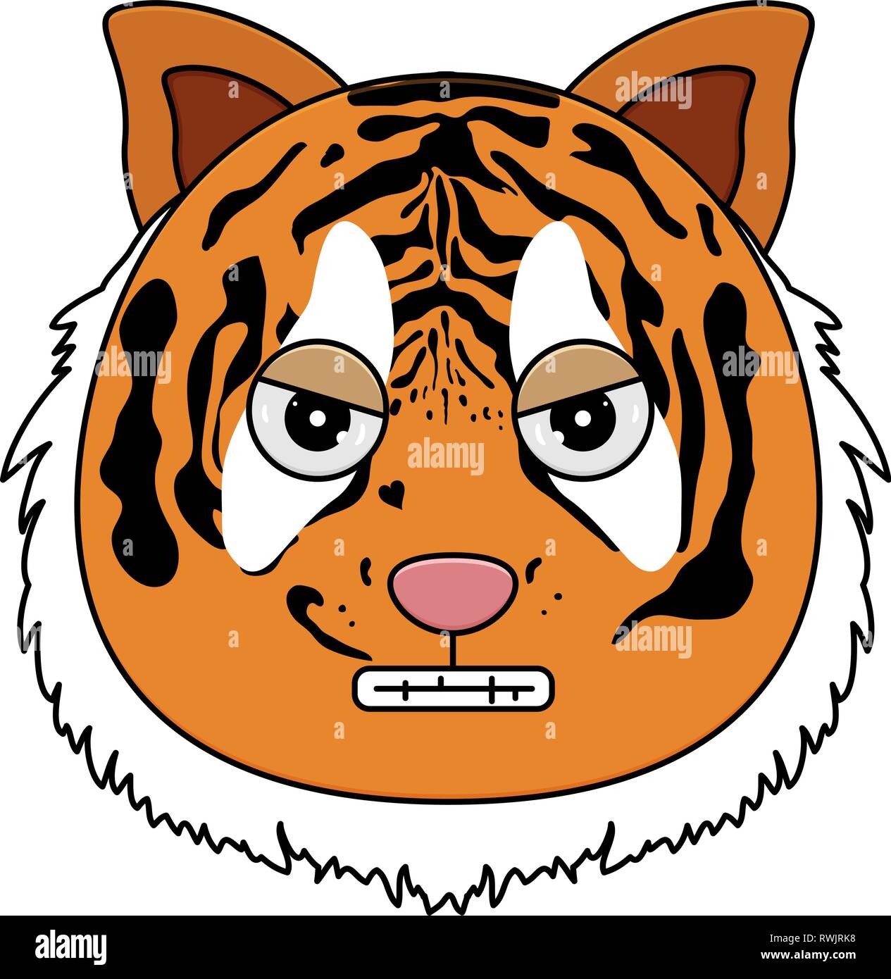 Tiger Gesicht kawaii Vector Illustration Stock Vektor