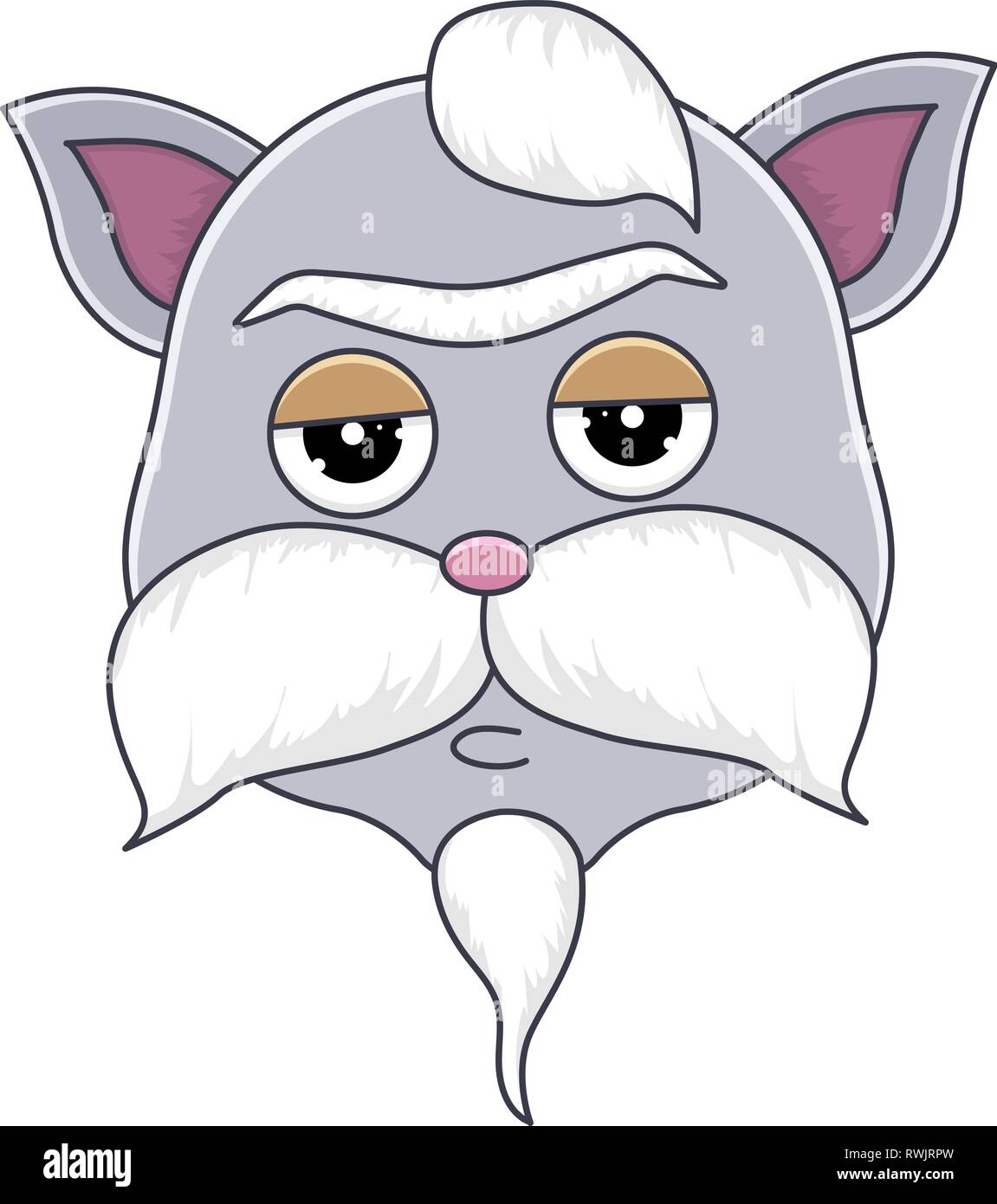 Kopf der Katze im Comic-stil. Vector Illustration. Stock Vektor