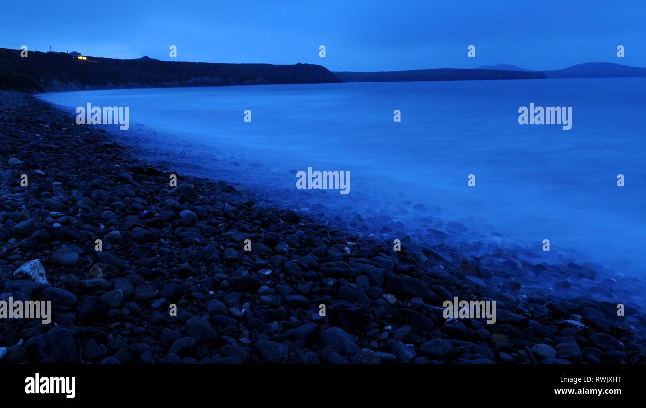 Whitesands Bay am Abend, Pembrokeshire, Großbritannien. Stockfoto