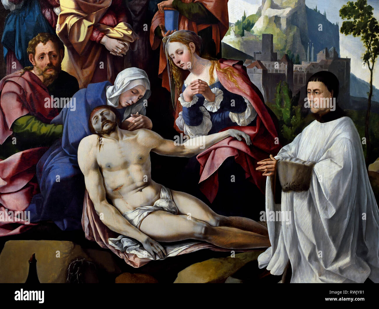 Beweinung Christi 1535 von Jan Van Scorel 1495 - 1562 Niederlande Die Niederlande. Stockfoto