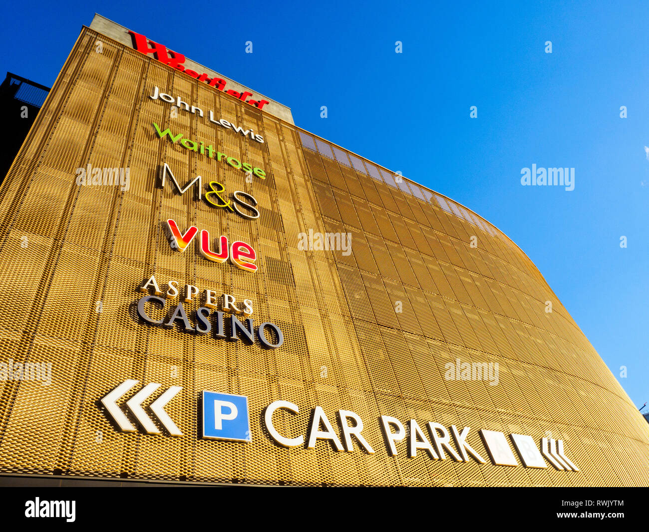 Westfield Center West Fassade in Stratford-East London, England Stockfoto