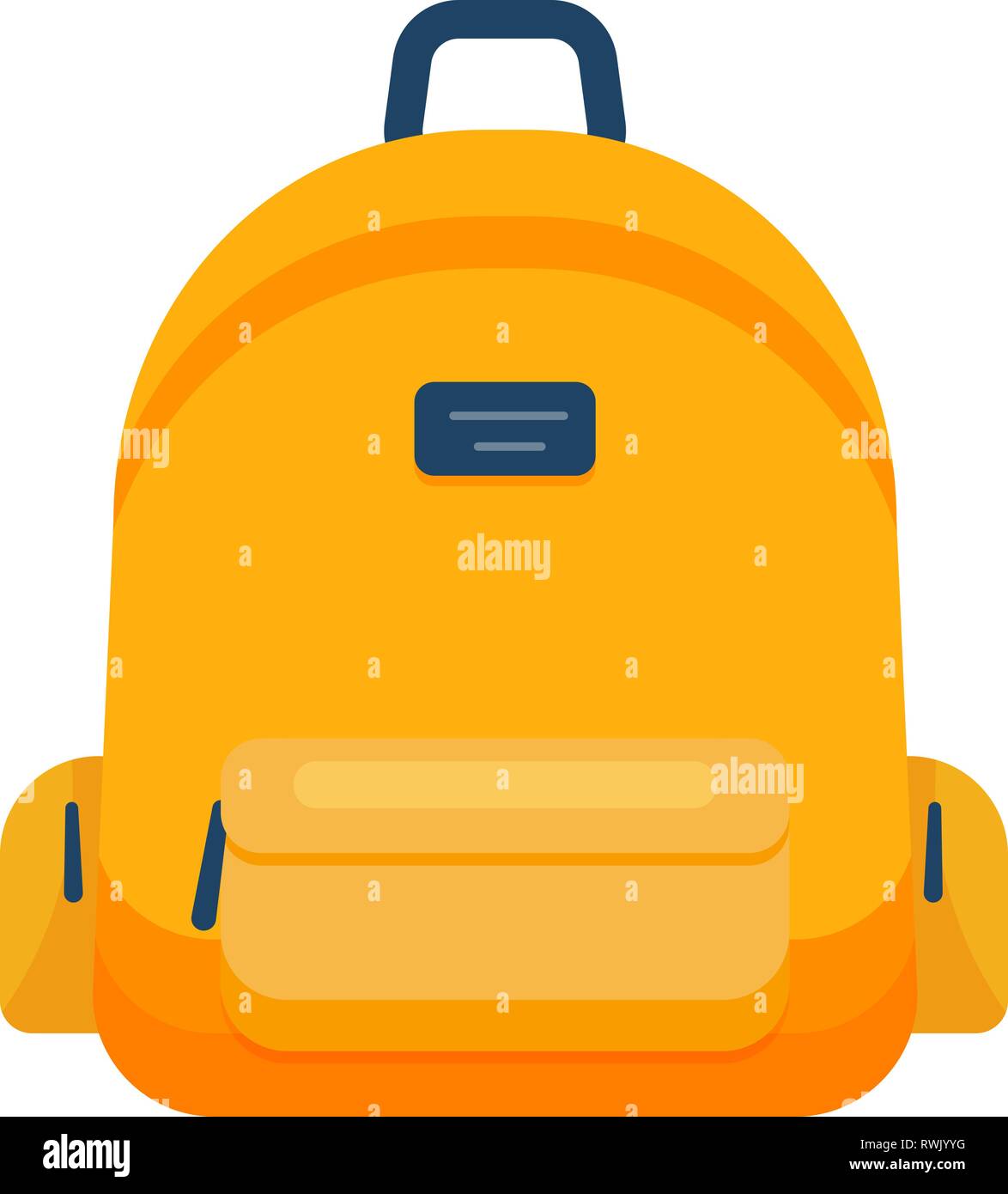 Rucksack in einem flachen Stil. Vector Illustration. Schultasche. Reisen, Camping und Wandern. Tourismus. Gepäck. Stock Vektor