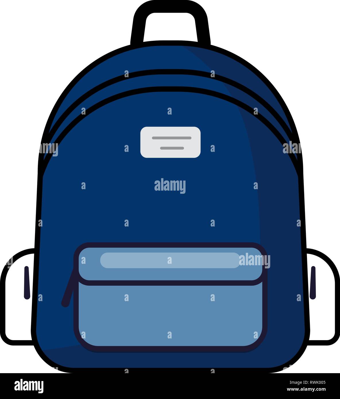 Rucksack in einem flachen Stil. Vector Illustration. Schultasche. Reisen, Camping und Wandern. Tourismus. Gepäck. Stock Vektor