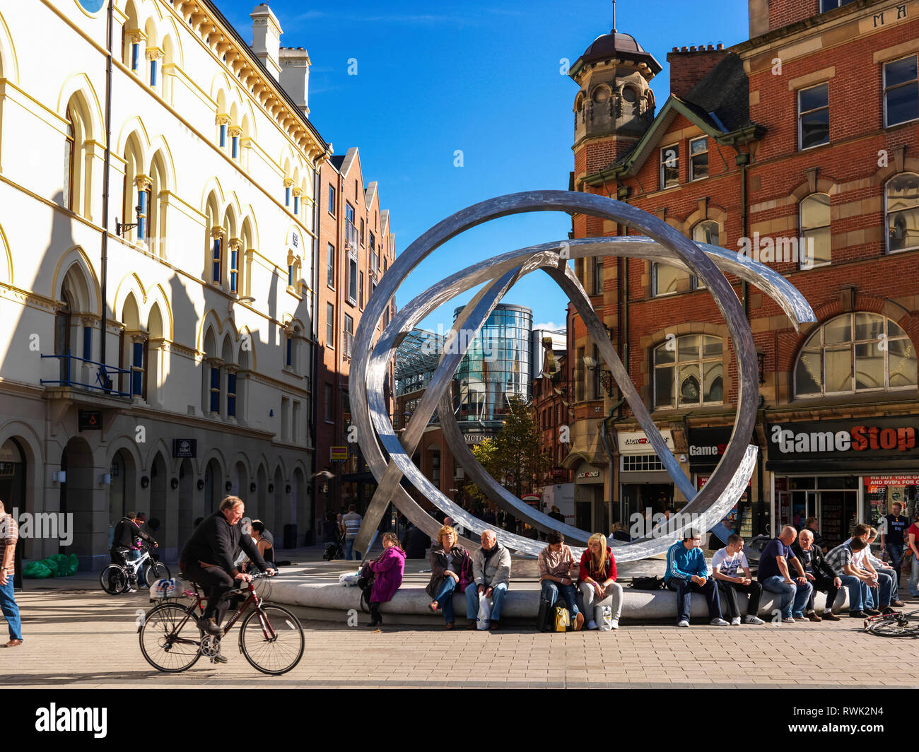 Arthur Square und Kornmarkt; Belfast, Irland, Irland Stockfoto