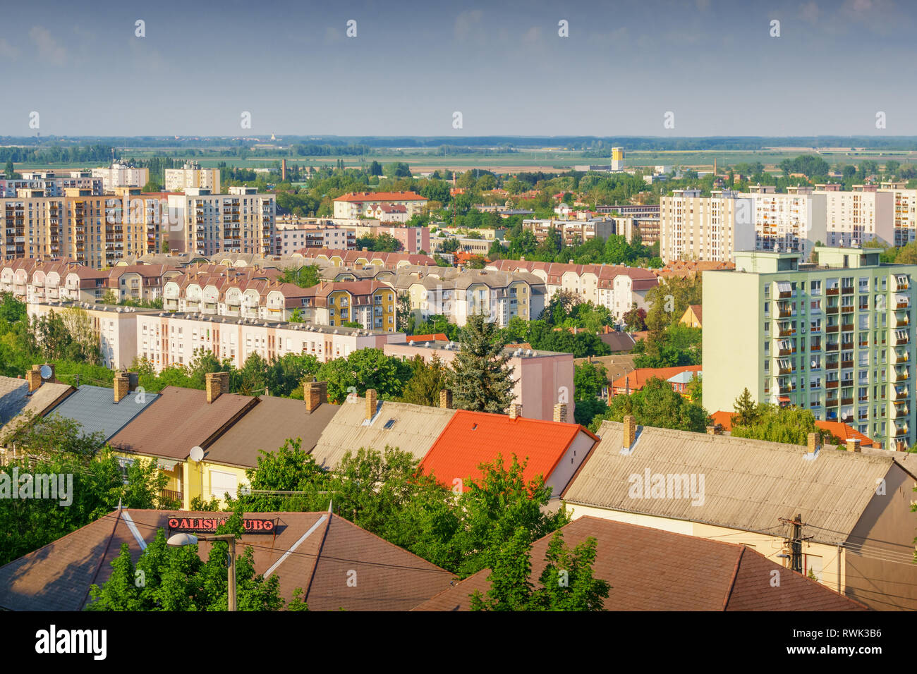 Wohnviertel in Szekszard in Ungarn Stockfoto