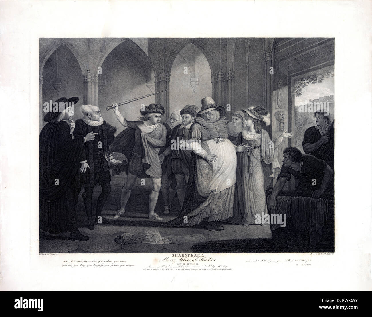 Shakspeare., Die lustigen Weiber von Windsor., Act IV, Scene II.. Stockfoto