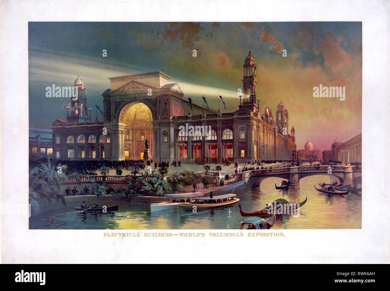 Elektrische Gebäude. World's Columbian Exposition am 29. Oktober 1892 Stockfoto