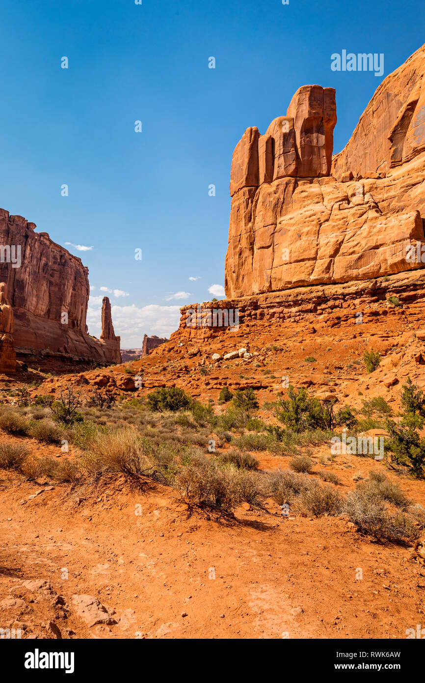 Park Avenue Trail im Arches National Park, Moab, Utah Stockfoto