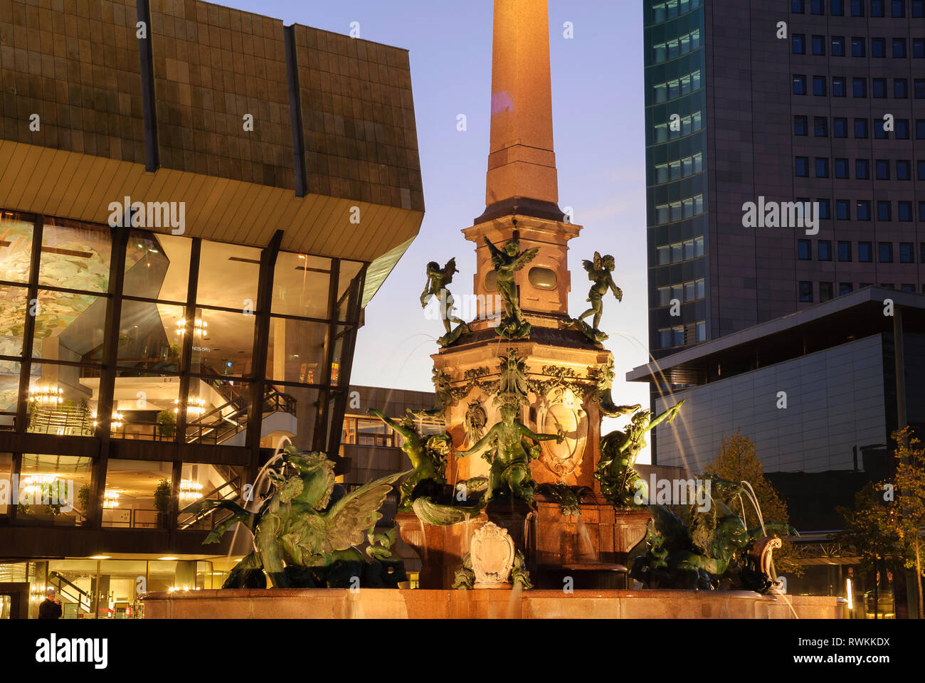 Augustus Platz, Leipzig, Leipzig, Sachsen, Deutschland Stockfoto