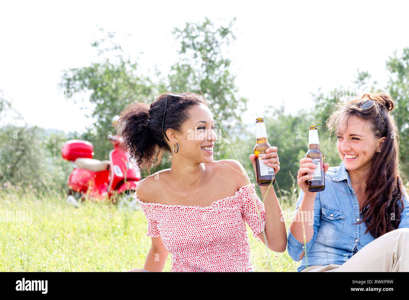 Freunde, Picknick Stockfoto