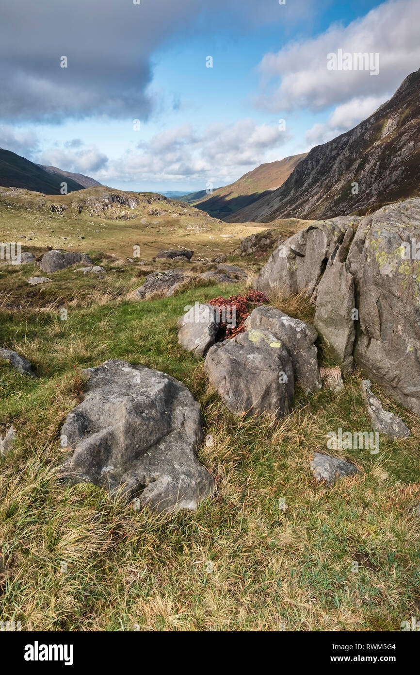 Mountain View Point an der Pen Y Pass in der Snowdonia National Park. Stockfoto