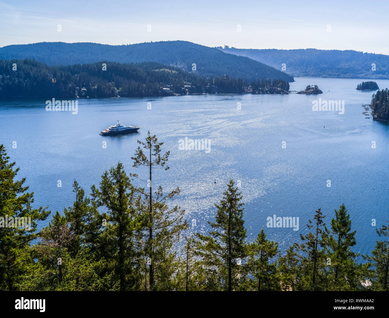 Steinbruch Rock, Deep Cove, North Vancouver, Vancouver, British Columbia, Kanada Stockfoto