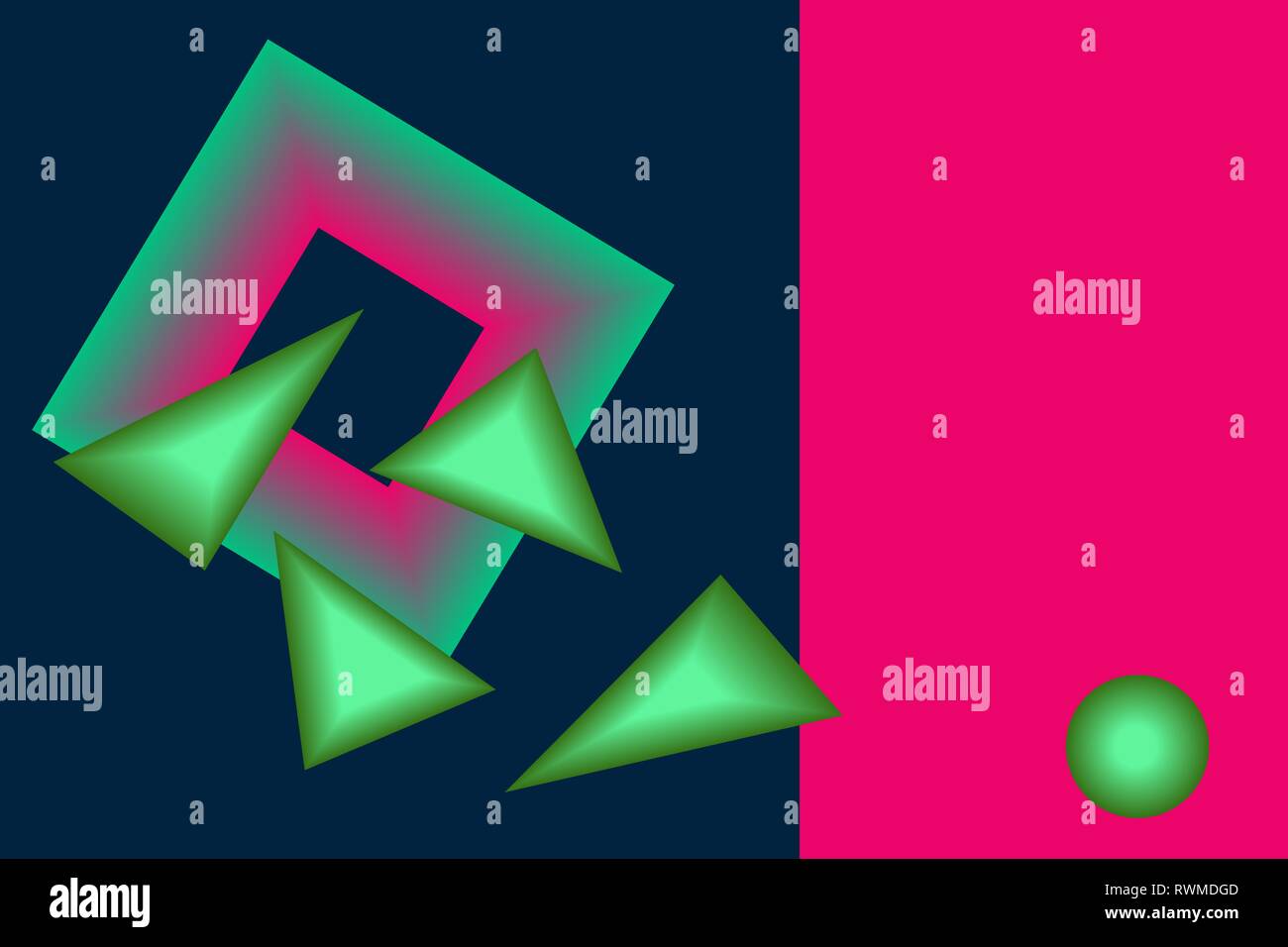Gruppe des Gradienten geometrische Figuren und die rosa text Raum Stock Vektor