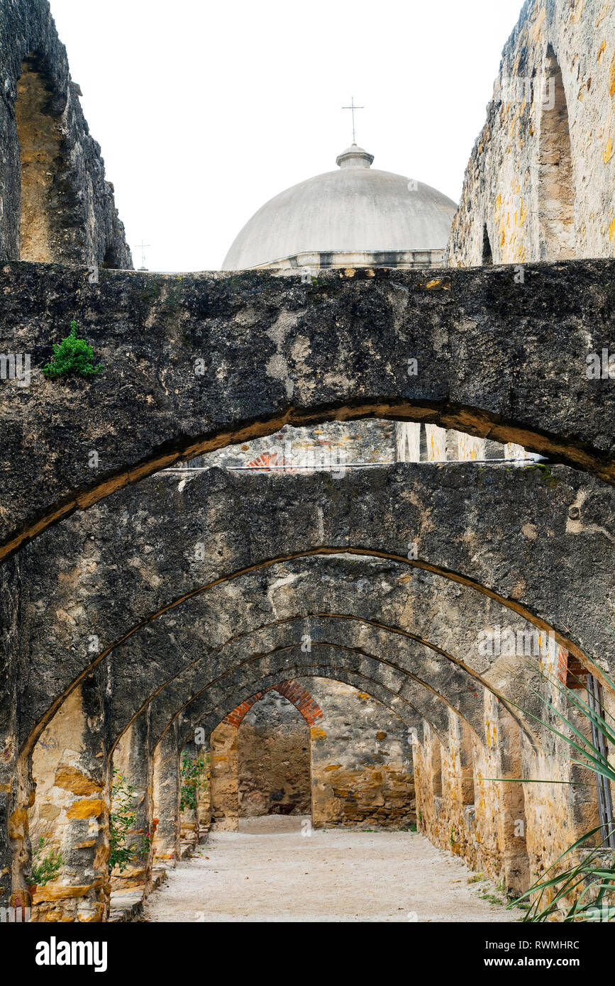 Mission San Jose, San Antonio, Texas. Stockfoto