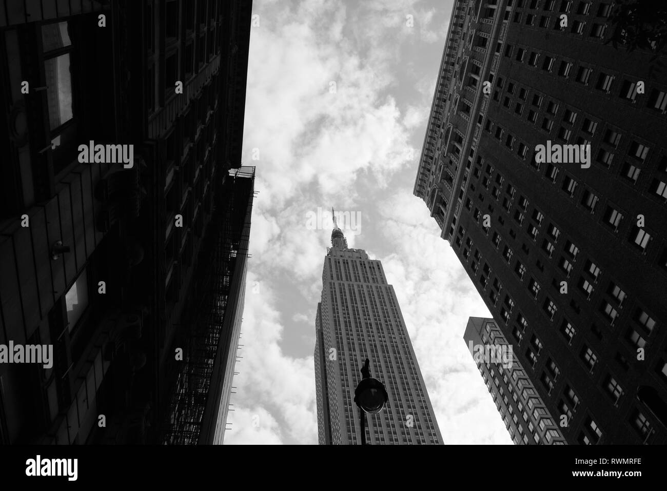 New York City - empire state building Schwarz & Weiß Stockfoto