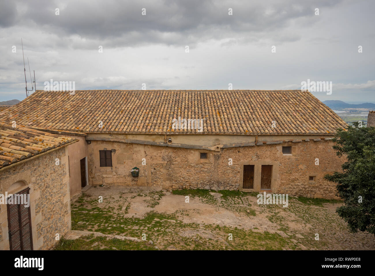 Blick vom Puig de Maria in Alcudia (Mallorca), Mallorca, Balearen, Spanien Stockfoto