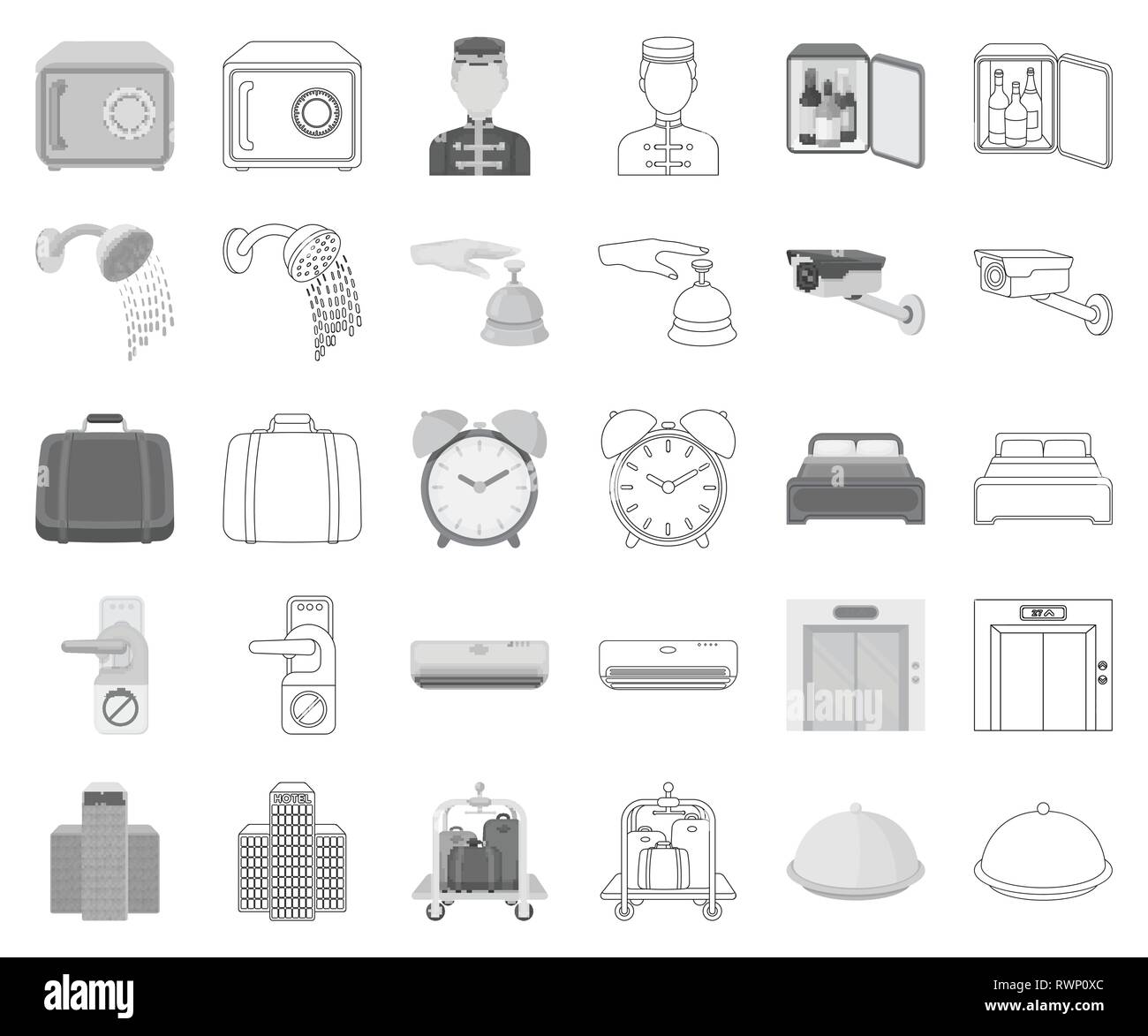 Zubehör, Luft, Alarm, Kunst, Attribut, Bar, Bett, Bell, Hotelpagen, Gebäude, Geschäft, Kamera, Karre, cloche, Uhr, Sammlung, Komfort, Klimaanlage, Design, stören, tun, Aufzug, Ausstattung, Finanzen, versteckte, hotel, Icon, Illustration, isoliert, Logo, Gepäck, Mini, monochrom, Umrisse, nicht über Nacht, Personal, Pool, Rezeption, Ruhe, Sicherheit, Service, Set, Dusche, Schild, Schwimmen, Symbol, Tourismus, Reisen, Vector, Vektor, Vektoren, Stock Vektor