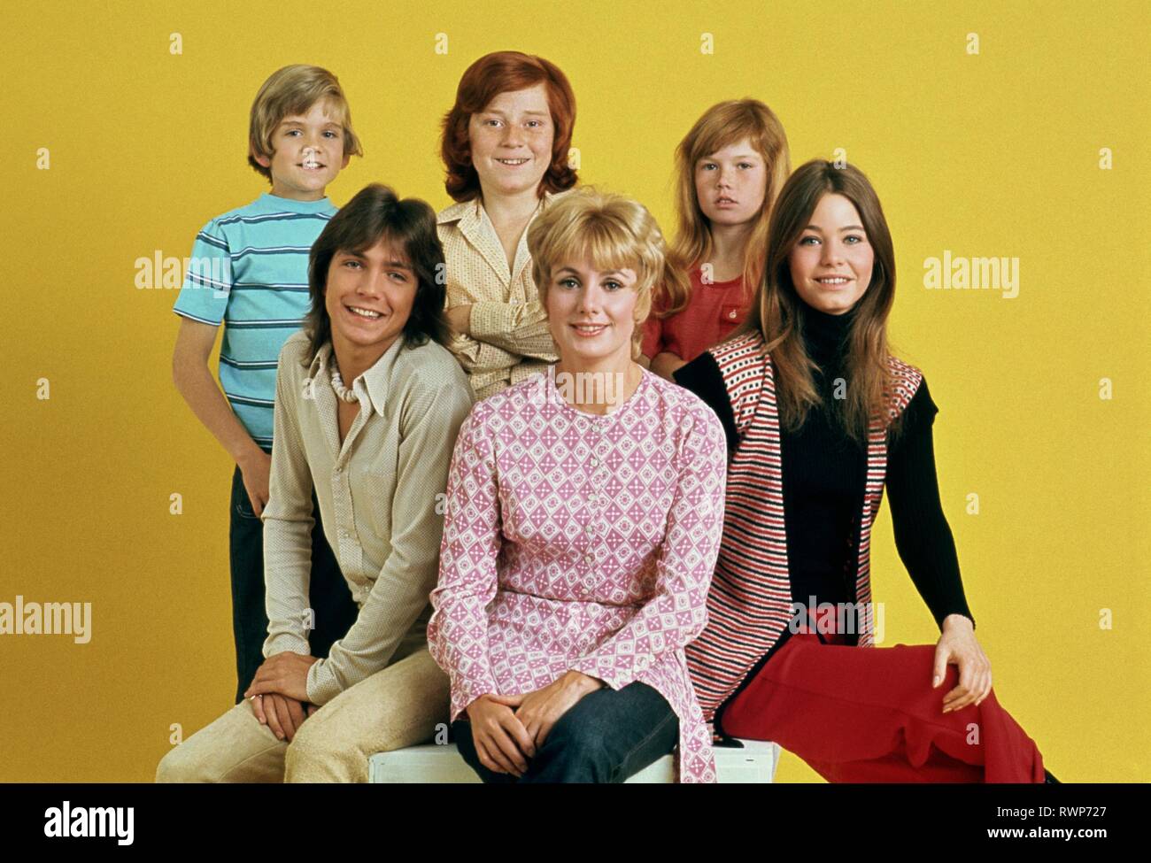BRIAN FORSTER, David Cassidy, DANNY BONADUCE, SHIRLEY JONES, SUZANNE CROUGH, SUSAN DEY, die PARTRIDGE FAMILIE, 1970 Stockfoto