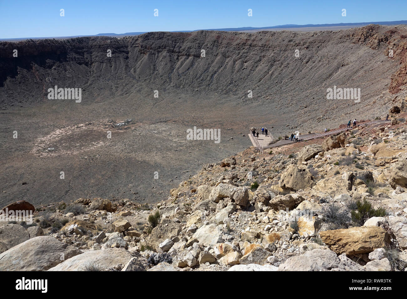 Meteor Crater Meteor Crater ist der weltweit am besten erhaltenen Meteoriteneinschlag auf der Erde. Stockfoto