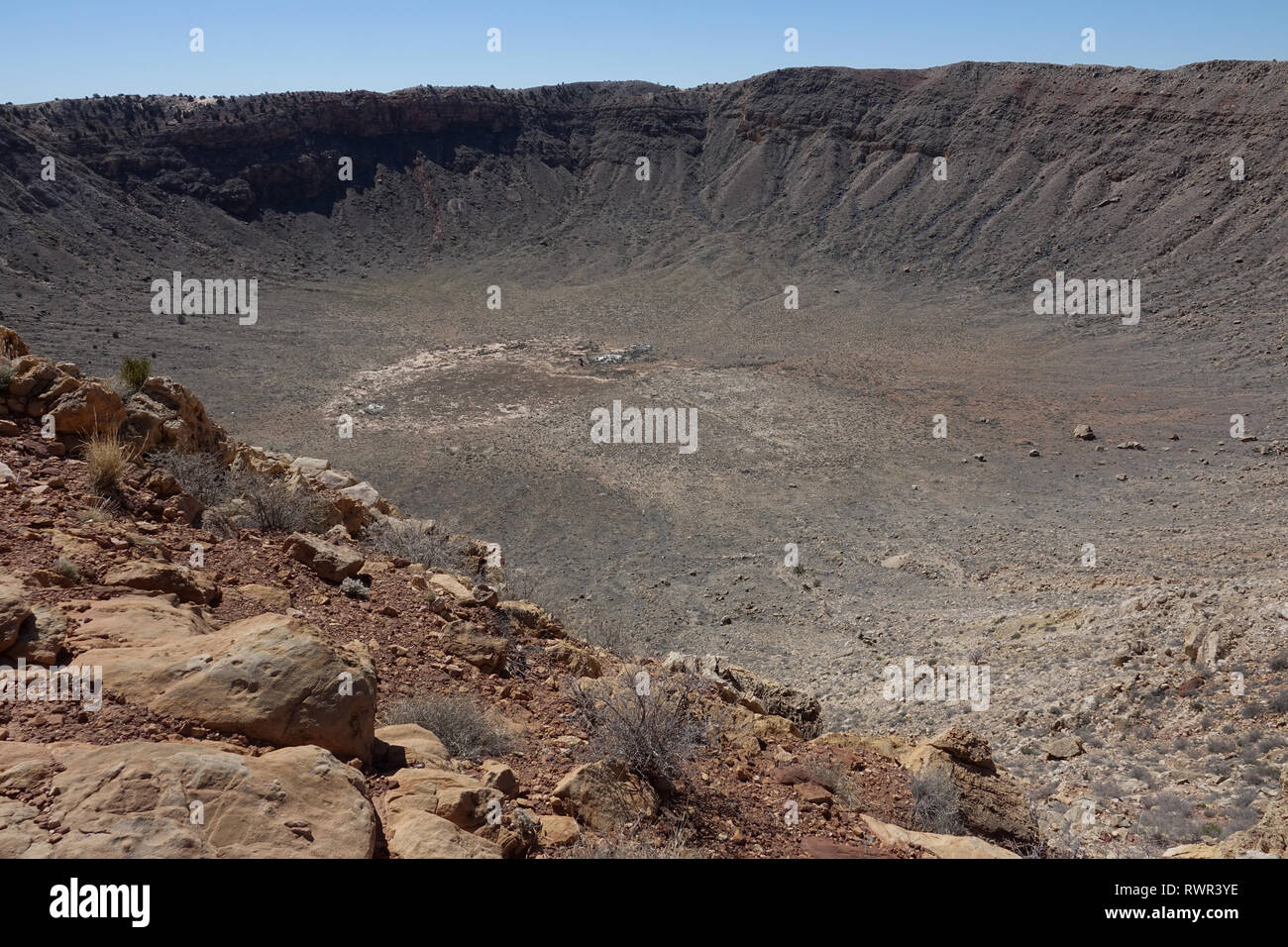 Meteor Crater Meteor Crater ist der weltweit am besten erhaltenen Meteoriteneinschlag auf der Erde. Stockfoto