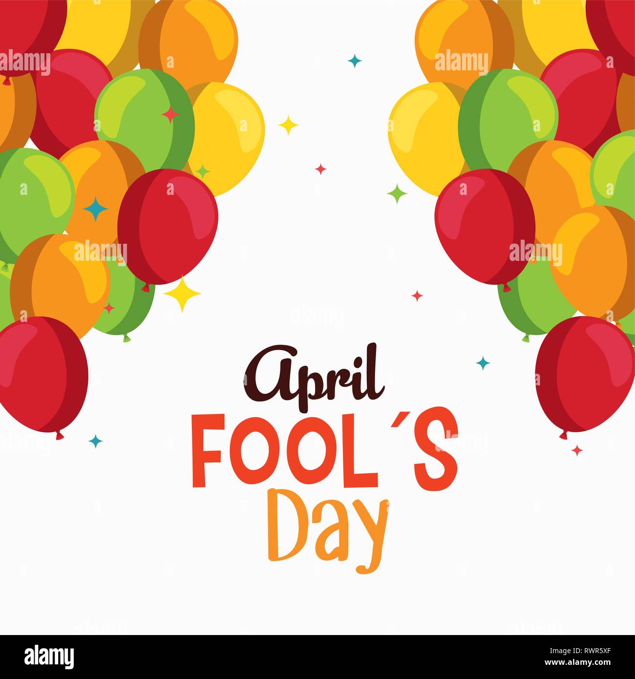 Lustige Luftballons zu Fools Day Feier Vector Illustration Stock Vektor