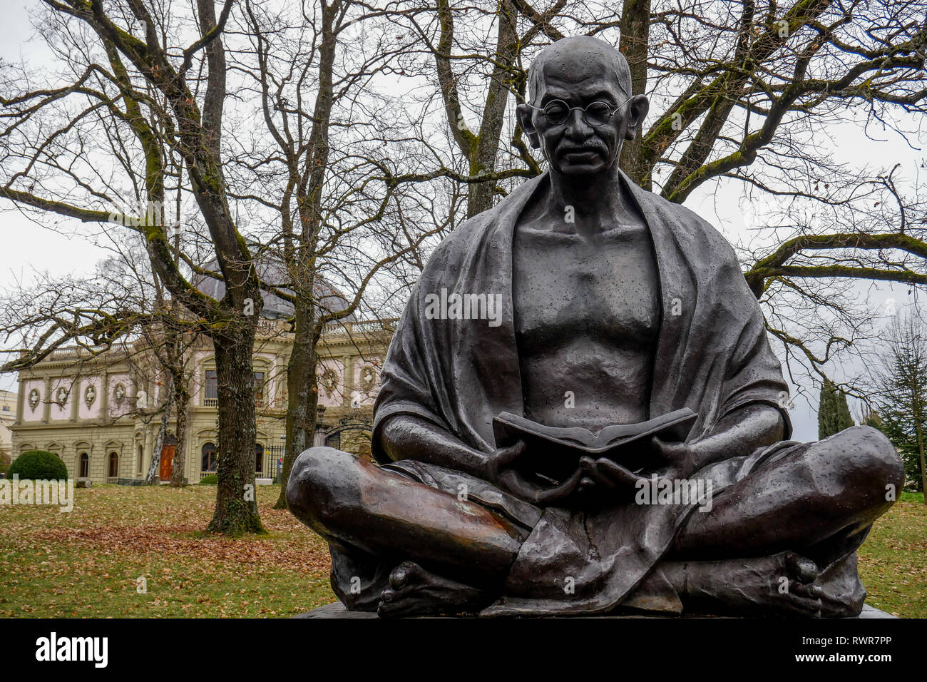 Statue von Gandhi, Genf, Schweiz Stockfoto