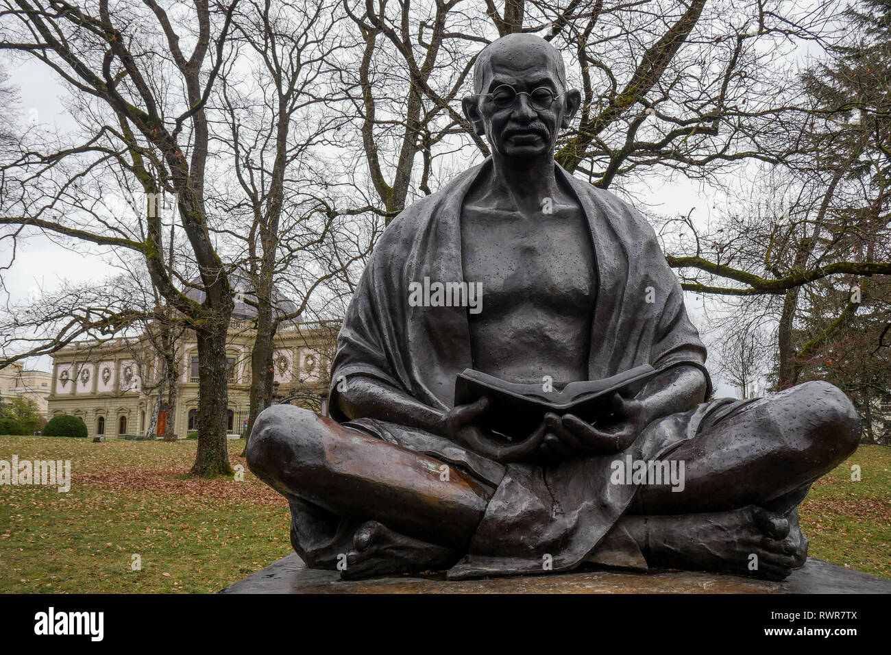 Statue von Gandhi, Genf, Schweiz Stockfoto