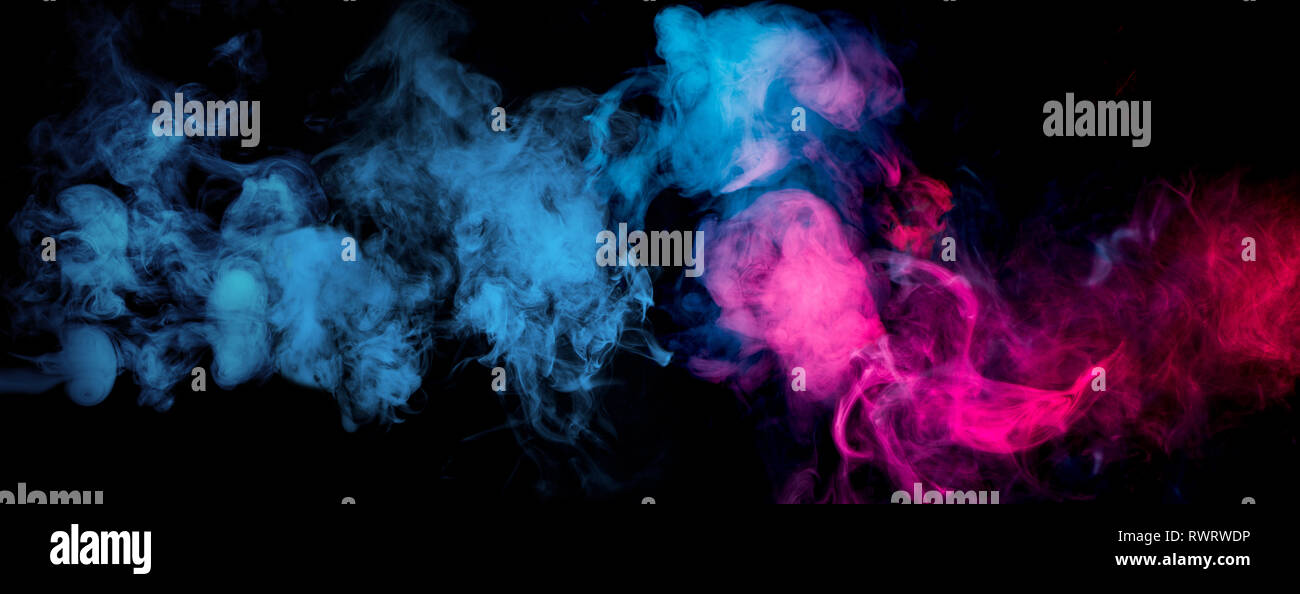 Schöne rosa blauer Rauch Effekt Stockfoto