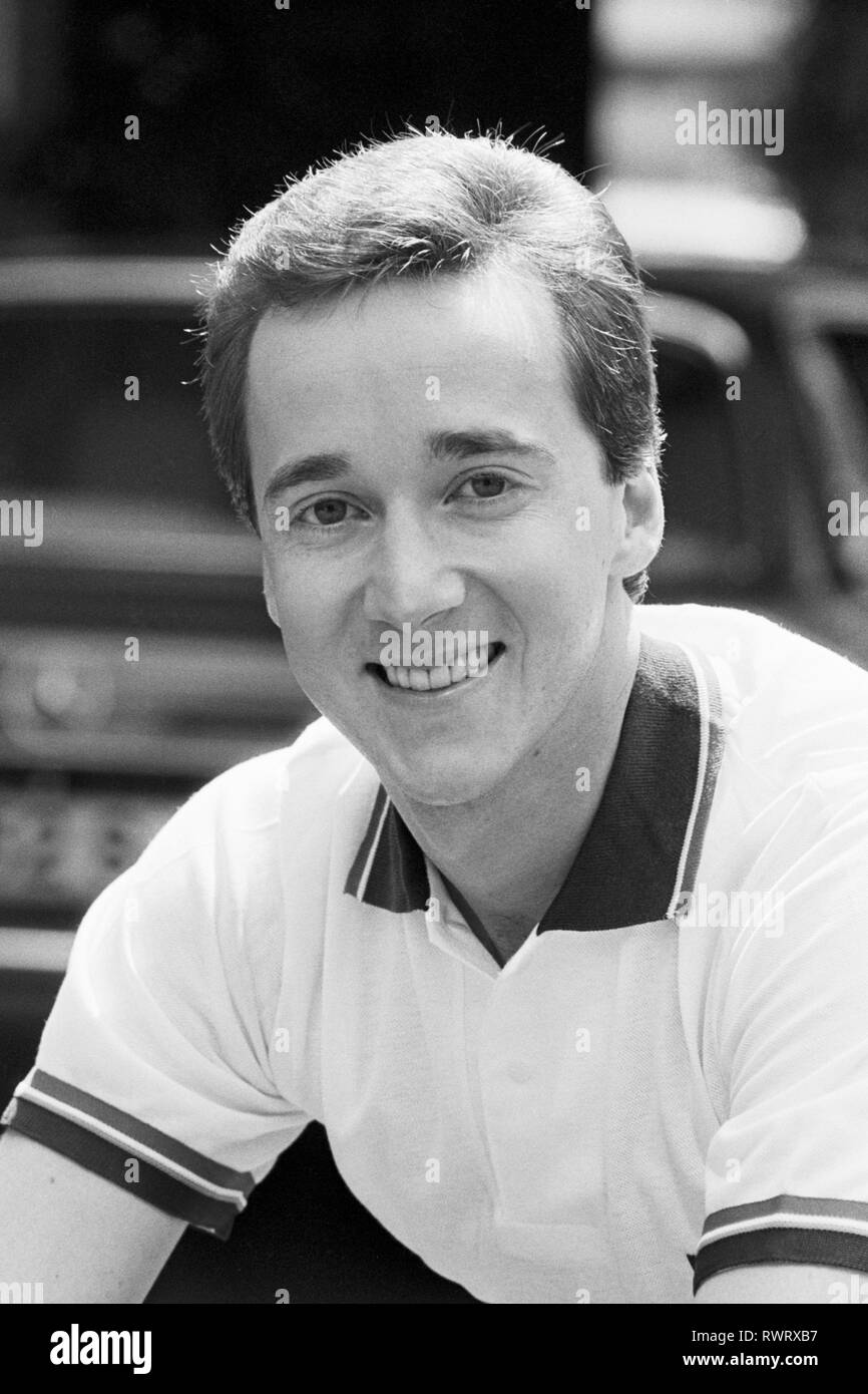 American Motorcyclist Freddie Spencer, 22, im Sattel des ersten 500 cc Rothmans Honda in London. Stockfoto