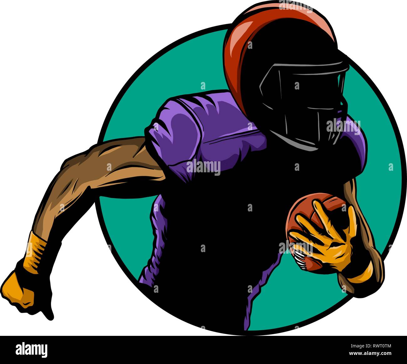 American football player. Super Bowl sport Thema Vector Illustration. Stock Vektor