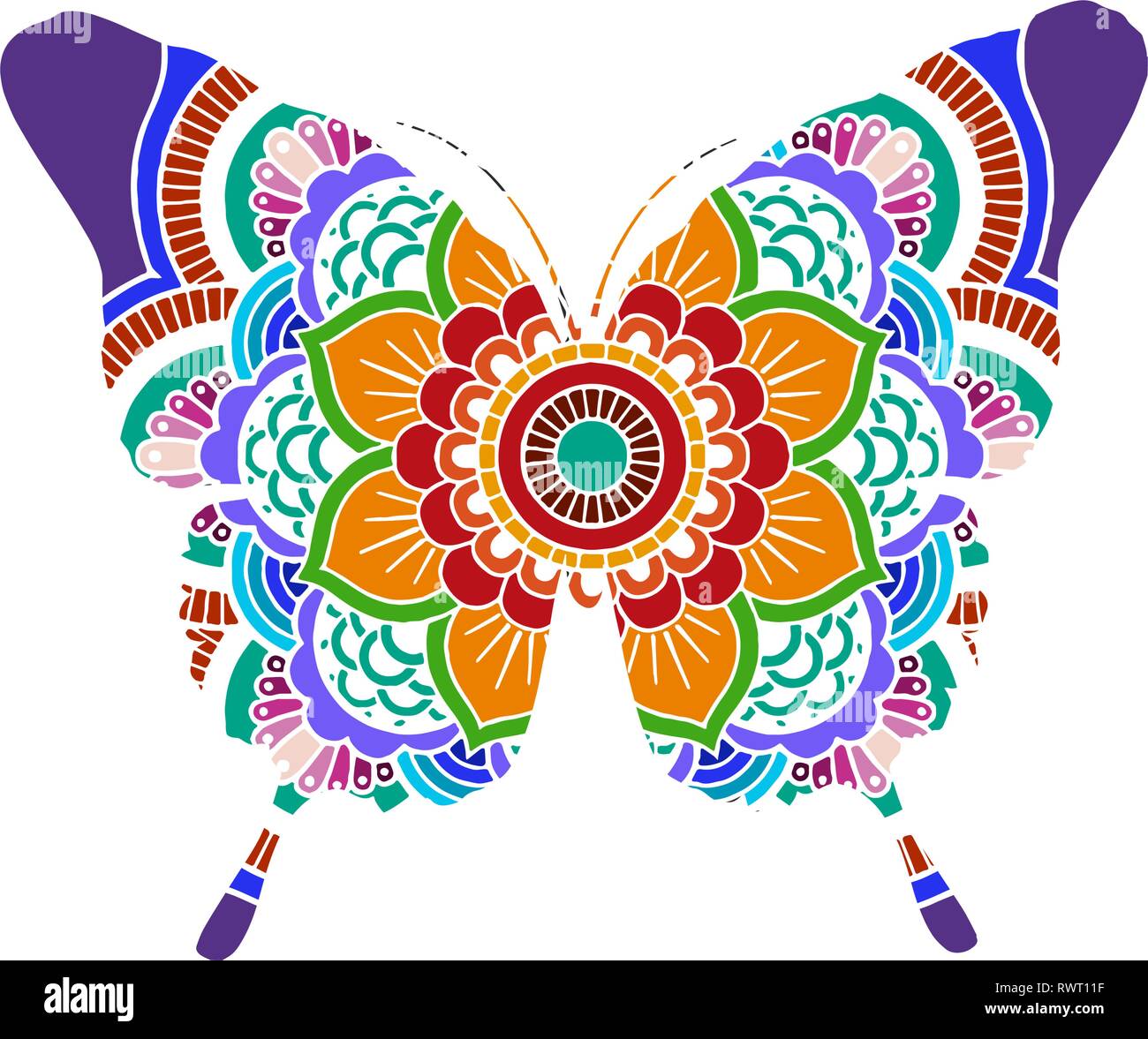 Abbildung einer schönen bunten Schmetterling, der fliegt Stock Vektor