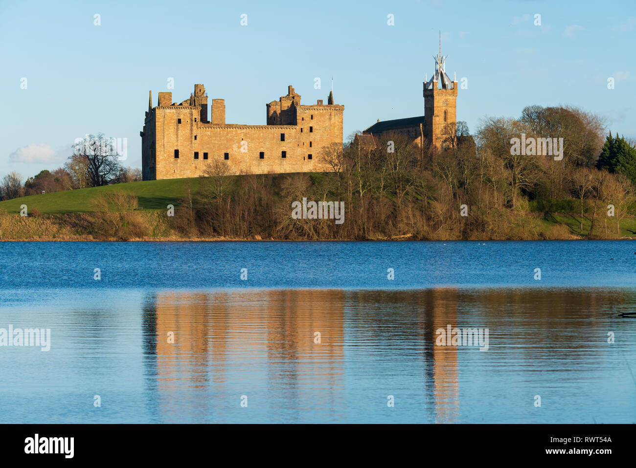 Anzeigen von Linlithgow Palace in Linlithgow, West Lothian, Schottland, Großbritannien. Geburtsort von Mary Queen of Scots. Stockfoto