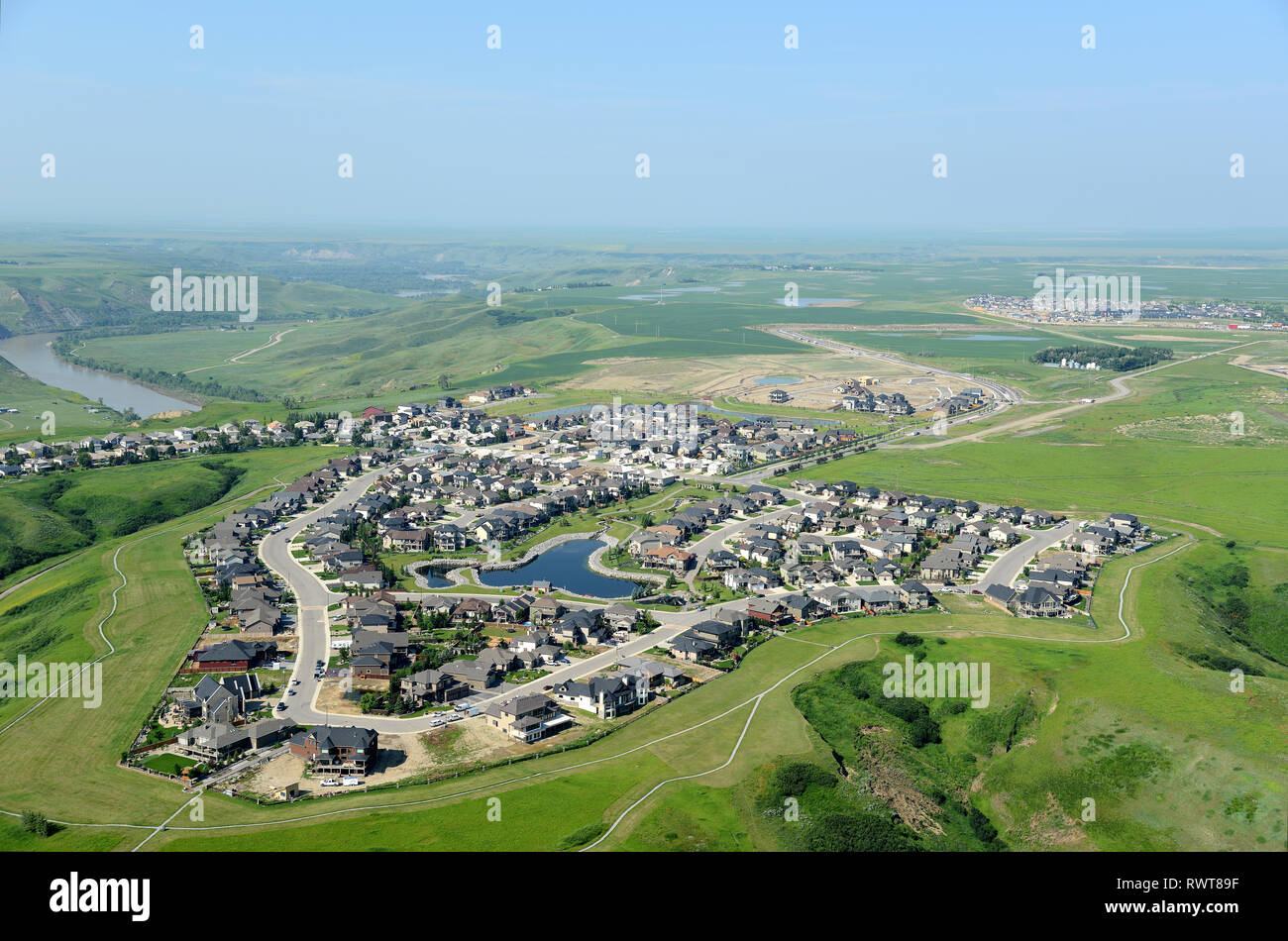 Antenne, Wohnunterteilung, Lethbridge, Alberta Stockfoto