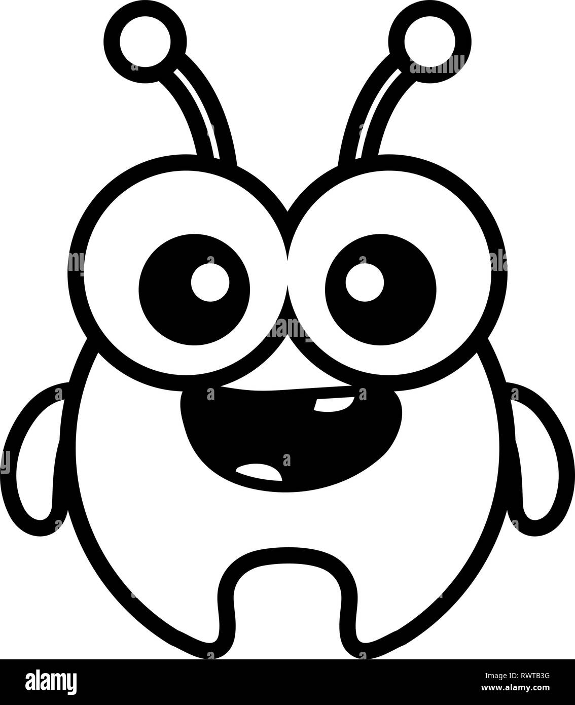 Crazy monster Comic-figur Vector Illustration Design Stock Vektor