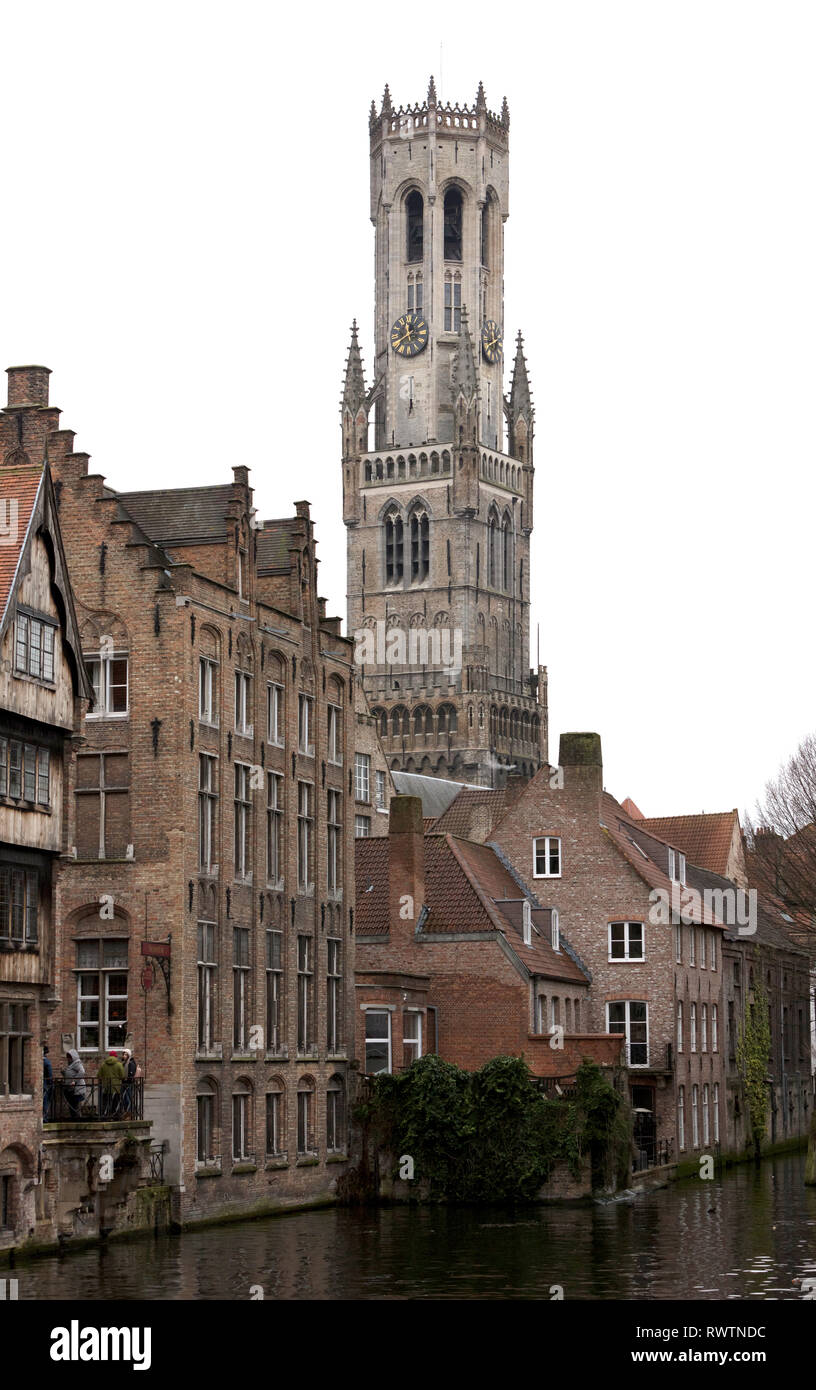 Der Belfried von Brügge, oder Belfort, ist mittelalterliche Glockenturm im historischen Zentrum von Brügge, Belgien Foto auf: 18. Oktober 2015 Stockfoto