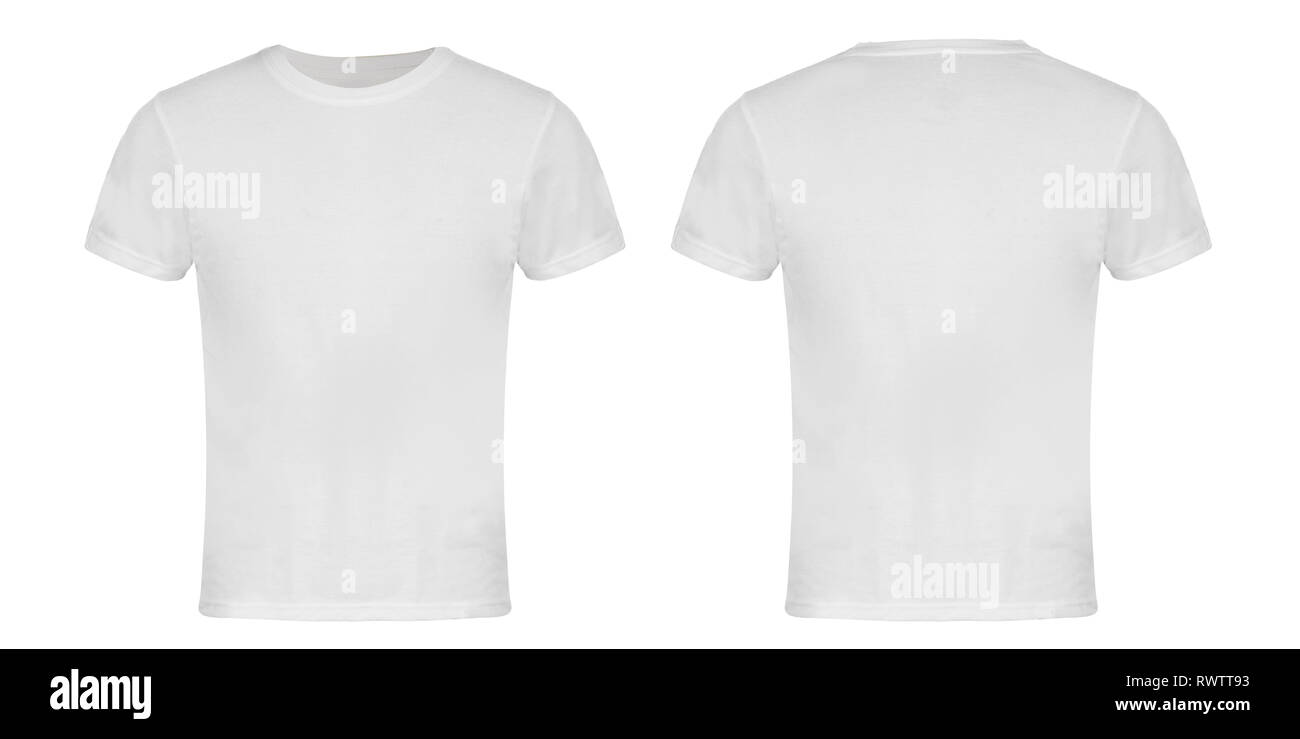 Weiß Blanko T-Shirt, vorne und hinten Stockfoto