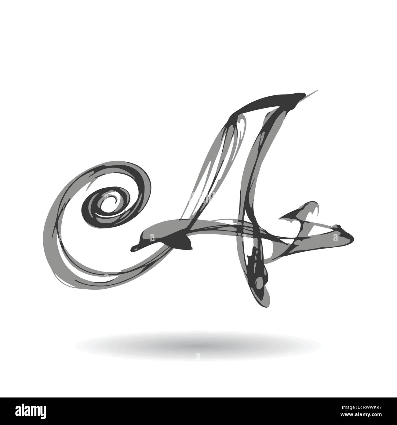 Abstrakte Buchstaben ein Logo Design Template. Schwarz und Weiß creative unterzeichnen. Vektor icon. Stock Vektor