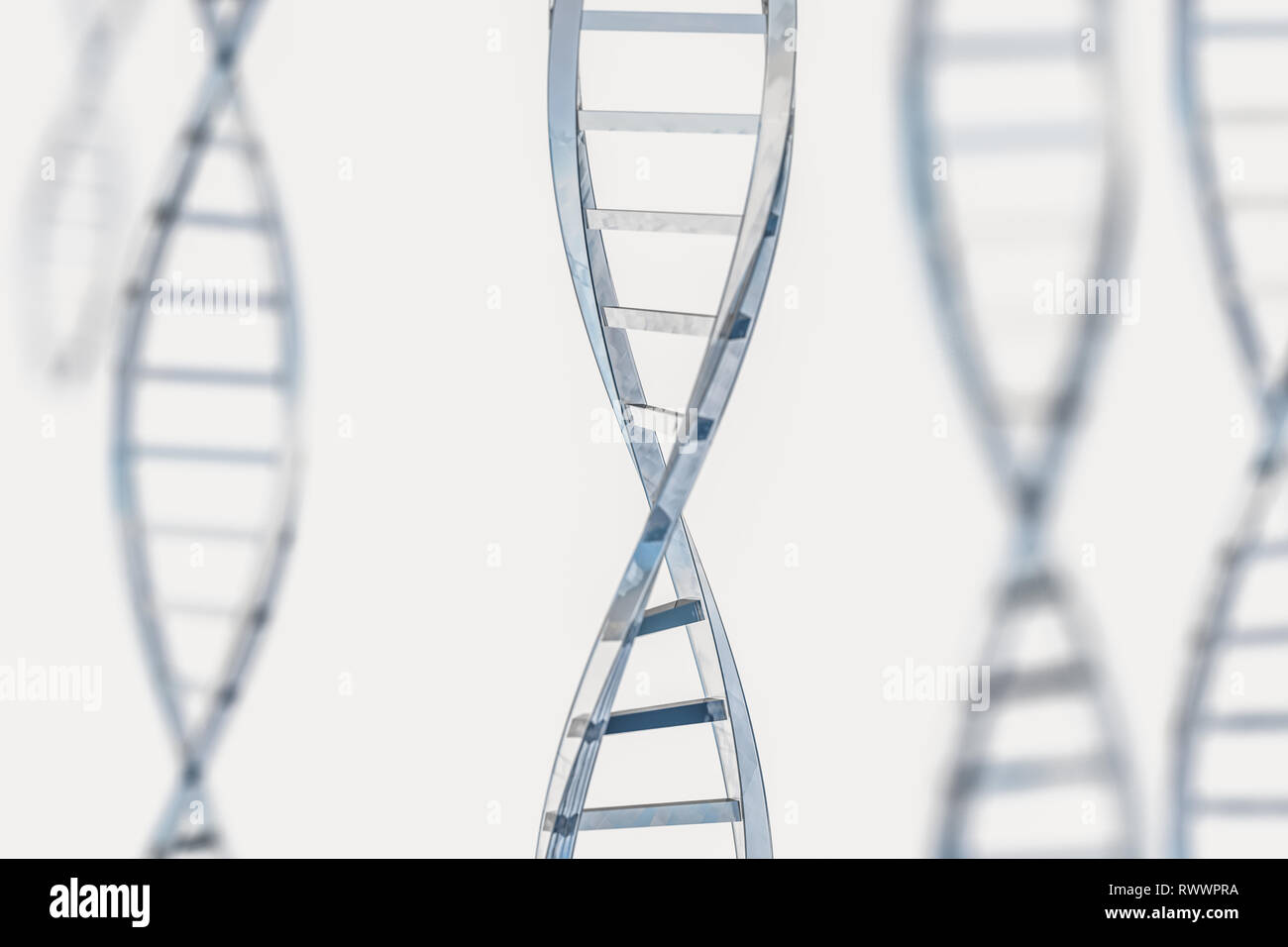 3D-Rendering, DNA mit blauem Hintergrund Stockfoto