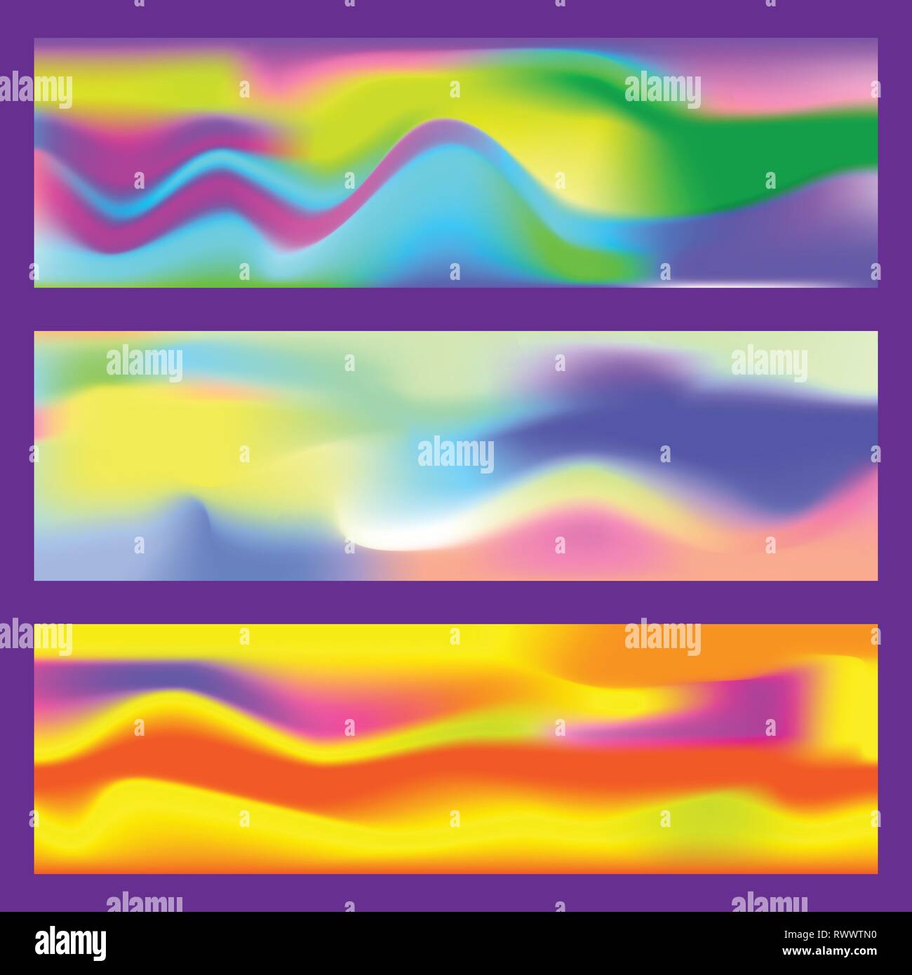 Abstrakte fluid 3d-formen Vektor trendy flüssigen Farben Banner gesetzt. Grafik Berg Zusammensetzung Abbildung. Moderne vector Template für Broschüre Stock Vektor