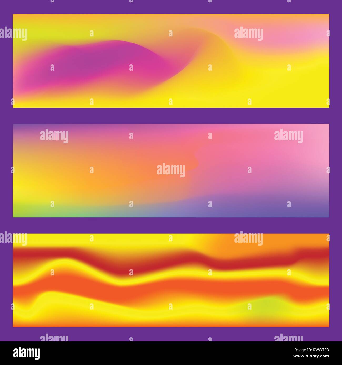 Abstrakte fluid 3d-formen Vektor trendy flüssigen Farben Banner gesetzt. Grafik Berg Zusammensetzung Abbildung. Moderne vector Template für Broschüre Stock Vektor