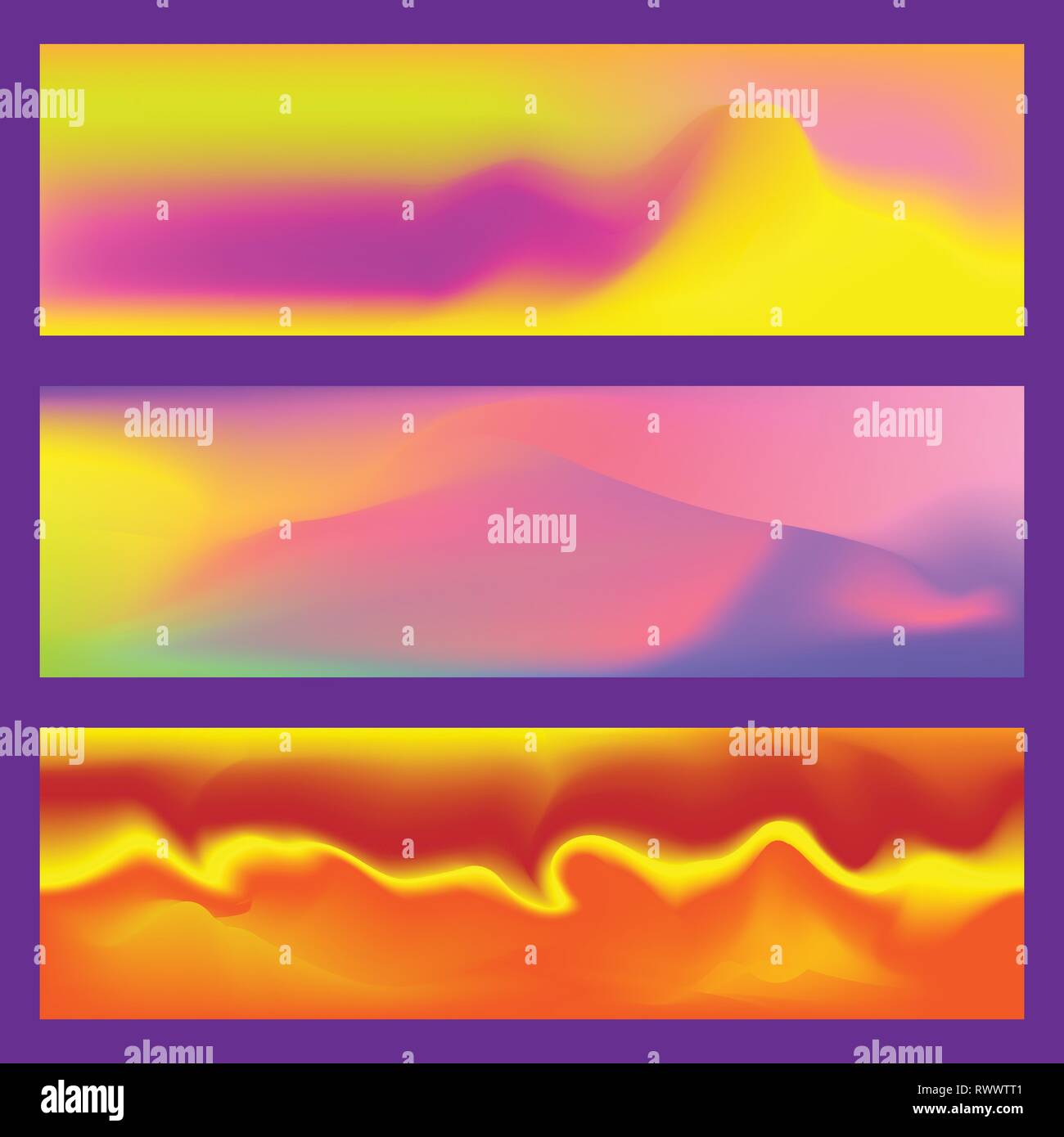 Abstrakte fluid 3d-formen Vektor trendy flüssigen Farben Banner gesetzt. Grafik Berg Zusammensetzung Abbildung. Moderne vector Template für Broschüre Stock Vektor
