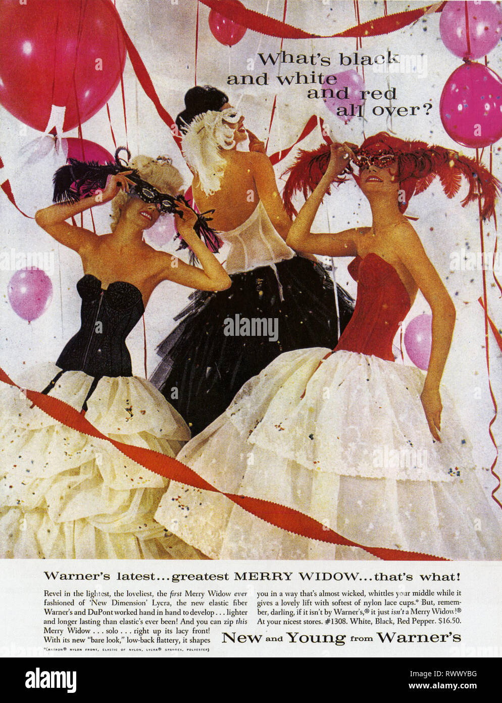 1960er USA Warner Magazin Anzeige Stockfoto