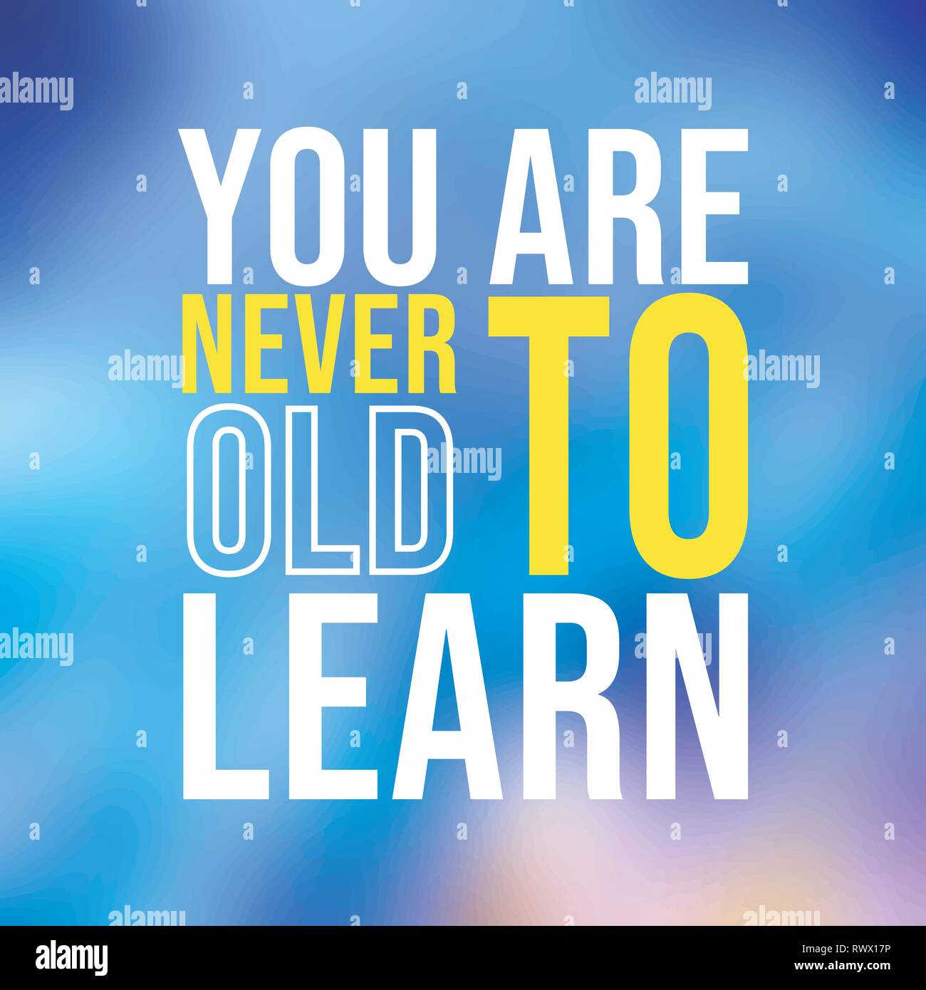 Man ist nie zu alt zum Lernen. das erfolgreiche Angebot mit modernen Hintergrund Vector Illustration Stock Vektor