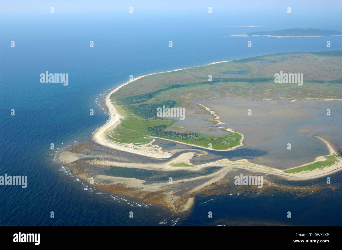 Antenne, St Pauls, Kuhkopf, Neufundland Stockfoto