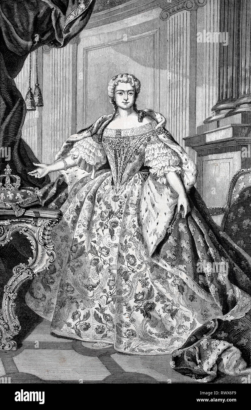 Maria Karolina Zofia Felicja Leszczynska, geboren 1703, gestorben 1768, aus dem Adelsgeschlecht der Leszczynski Krieg durch Heirat mit Ludwig XV. KÃ¶Nigin von / Maria Karolina Zofia Felicja Leszczynska, geboren 1703, gestorben 1768, auch als Marie Leczinska, polnische Adelige und französische Königin bekannt Stockfoto