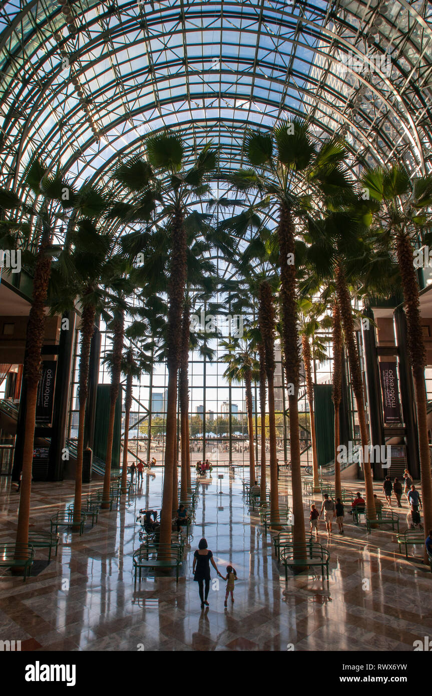 Im World Financial Center büro Gebäude im Finanzdistrikt von Manhattan. World Financial Center. Wintergarten Atrium in Brookfield Stockfoto