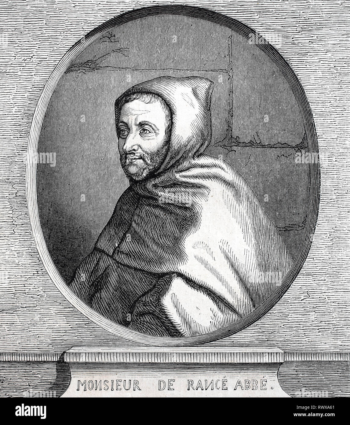 Armand Jean Le Bouthillier de Rance, geboren 1626, gestorben 1700, franzÃ¶sischer und Adliger Mönch/Armand Jean le Bouthillier de Rance, geboren 1626, gestorben 1700, Abt und Gründer der Zisterzienser, Trappisten Stockfoto